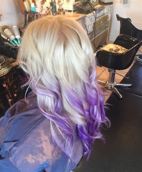 Vivid purple lowlights can blend surprisingly well into dark blonde hair and make it look more interesting. platinum and purple hair | Platinum blonde, Purple hair ...