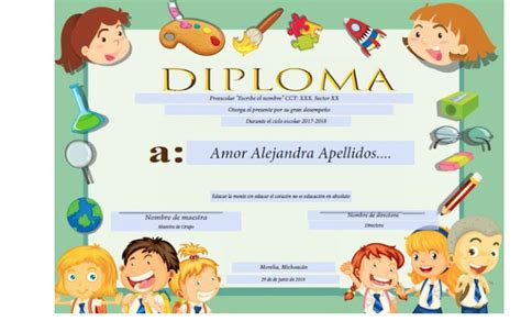 El Diploma Infantil Preescolar Para Descargar Y Editar Gratis