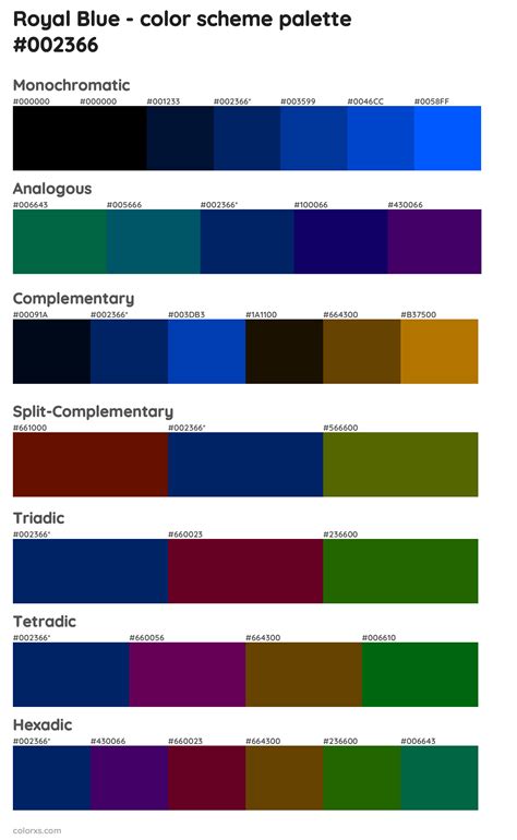 Royal Blue Color Palettes