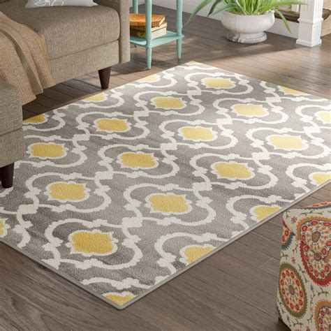 Andover Mills Melrose Geometric Grayyellow Area Rug And Reviews