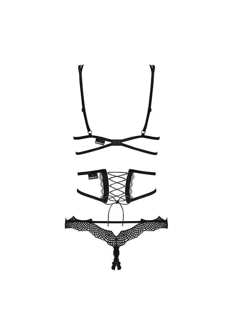 bravelle black lace lingerie set open bralette open crotch etsy