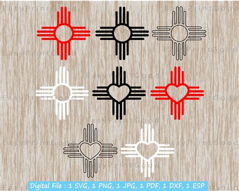 New Mexico Zia Sun Symbol Svg New Mexico Flag Svg State Flag Etsy