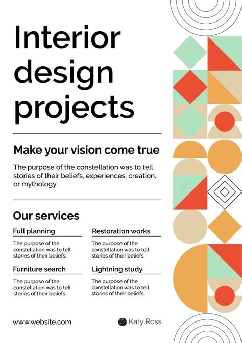 Free Geometric Interior Design Poster Template To Edit