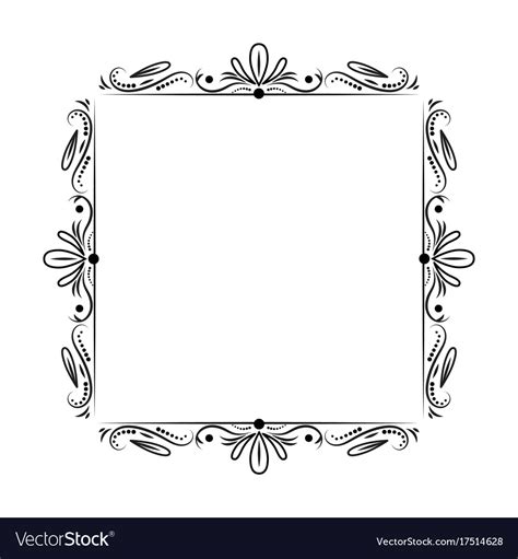 Black Classic Outline Frame Royalty Free Vector Image