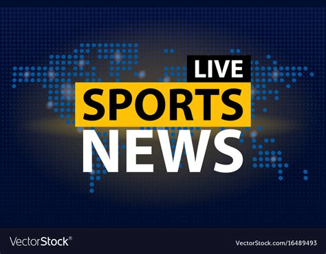 Live Sports News Headline In Blue Dotted World Vector Image