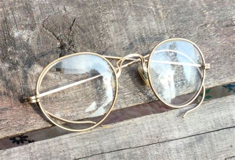 Vintage Gold Rimmed Glasses 12kg Glasses Round Eyeglasses Vintage