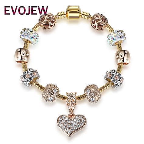Evojew Bracelet For Women Ladies Diy Jewelry European Style Gold Color