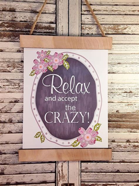 Relax And Accept The Crazy Sign Digital Chalk Board Vintage Etsy