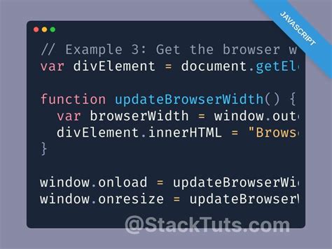 How To Get Browser Width Using Javascript Code Stacktuts