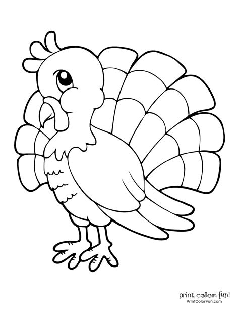 Printable Coloring Turkey