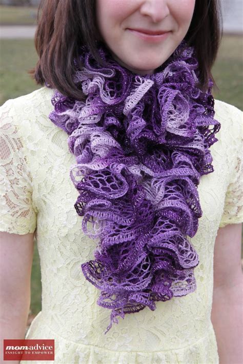 Image Detail For Easy Knitted Ruffled Scarf With Sashay Yarn The