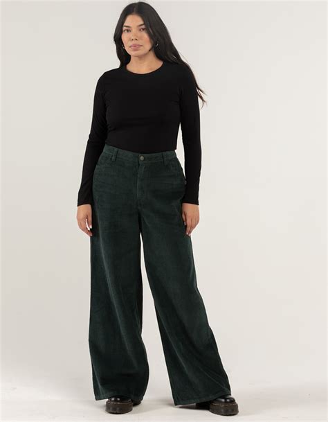 Rsq Womens Wide Leg Corduroy Pants Dk Green Tillys