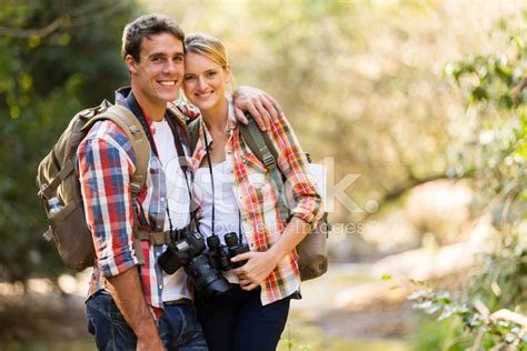 Young Couple Hiking In Mountain Stock Photo Royalty Free Freeimages