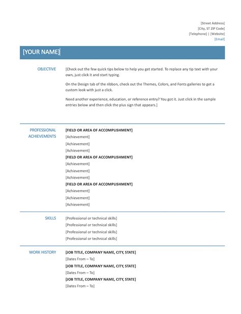 Free word cv templates, résumé templates and careers advice. Word Document Template Simple Resume Format In Word