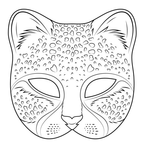 Pug dog mask (colored) price: Cheetah Mask coloring page | Free Printable Coloring Pages