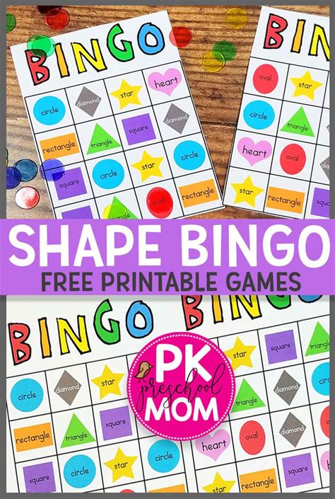 Free Printable Shape Bingo Game For Preschool This Game Is Great For