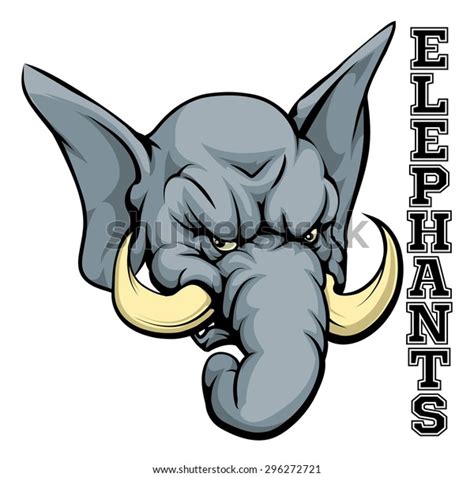 Illustration Cartoon Elephant Sports Team Mascot Stock Illustration