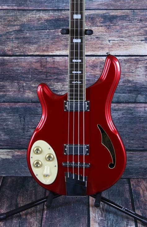 Italia Left Handed Rimini Semi Hollow Electric Bass Adirondack Guitar