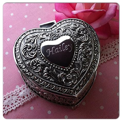 Items Similar To Heart Shaped Personalized Engraved Keepsake Box