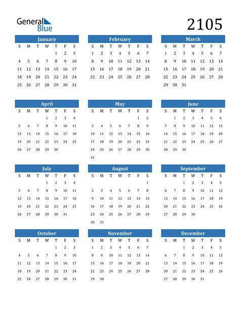 2105 Calendar Pdf Word Excel