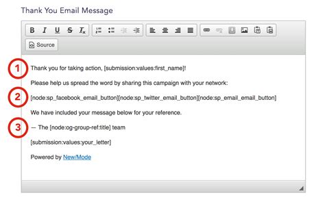 Customize Emailing Tool Thank You Email