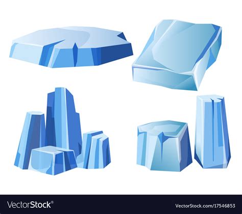 Ice Rock Iceberg Or Icy Frozen Snow Mountain Vector Image