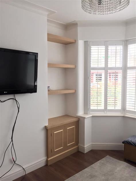 Mdf Alcove Cupboard With Floating Shelves Harrison Fine Woodwork