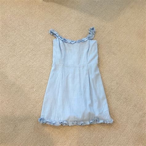 Cotton Candy Dresses Cotton Candy La Light Blue Linen Dress Size M