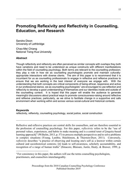 Counseling Self Reflection Paper Counseling Session Reflection Paper
