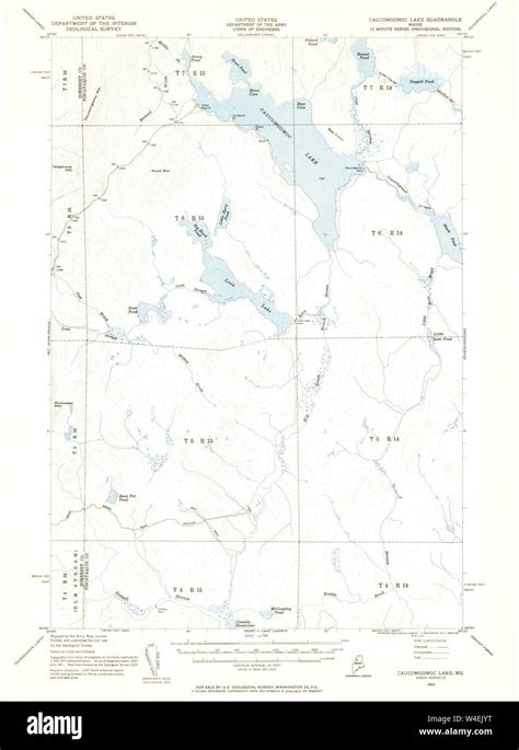 Maine Usgs Historical Map Caucomgomoc Lake 460302 1954 62500