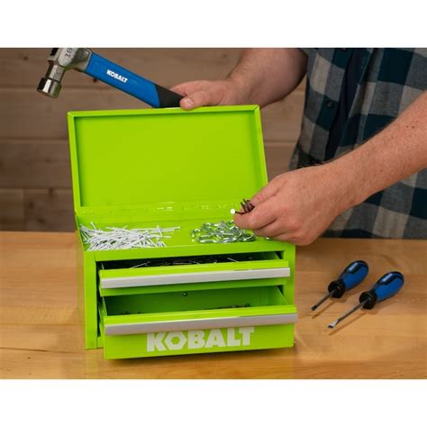 Kobalt Mini 1083 In Friction 2 Drawer Green Steel Tool Box In The