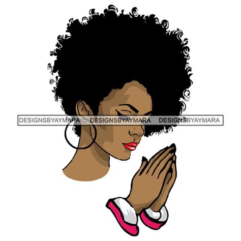 African American Black Woman Girl Lady Praying God Prayer Pray Faith Melanin Religion Nubian SVG