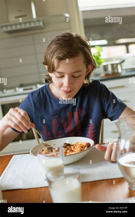 Boy At Breakfast Hi Res Stock Photography And Images Alamy