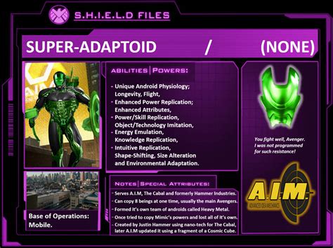 Character Profiles Super Adaptoid By Wallyrwest99 On Deviantart