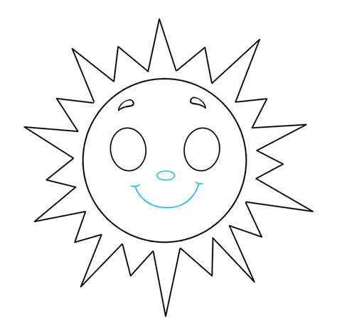 How To Draw A Smiling Sun Really Easy Drawing Guides