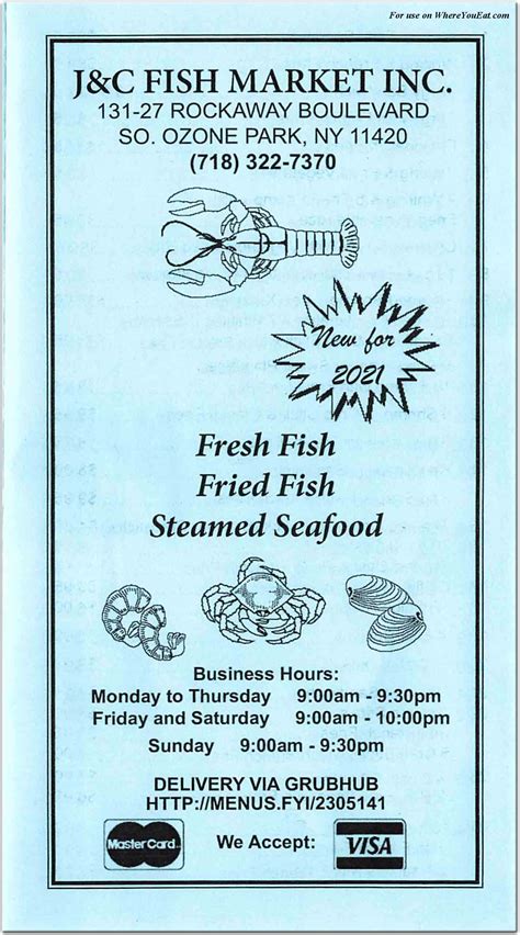 J&C Fish Market Inc. Restaurant in Queens / Menus & Photos