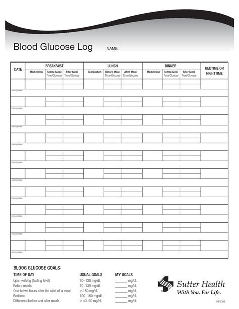 Printable Monthly Blood Glucose Log Sheet Printabletemplates