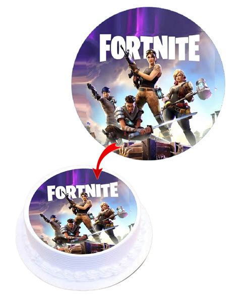Fortnite 2 Edible Cake Topper Round Images Cake Decoration Happy Party