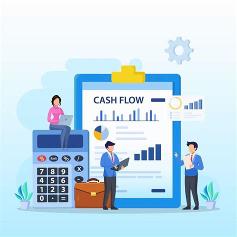 Cash Flow Vector Illustration Concept Business People With Online Cash