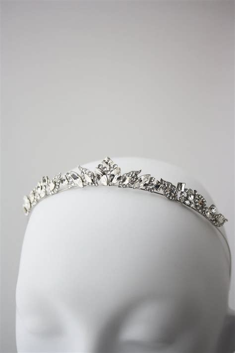 Silver Bridal Tiara Small Wedding Tiara For Bride Swarovski Crystal