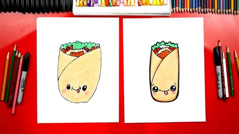 How about a wholesome and satisfying dish that everyone knows? How To Draw A Funny Burrito - Art For Kids Hub