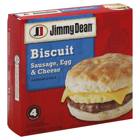 Fresh or fully cooked sausage, breakfast sandwiches and bowls, frittatas and more. Jimmy Dean Biscuit Sandwiches, Sausage, Egg & Cheese, 4 ...