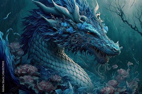 A Close Up Of The Fantasy Beast Of Ancient Chinese Mythology Azure