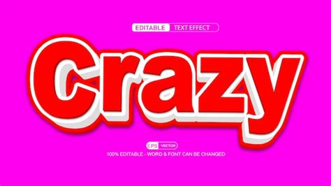 Premium Vector Crazy Editable Text Effect Vector 3d Style With Background