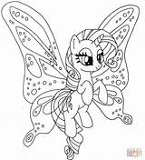 Coloring Pony Rarity Pages Printable Drawing Paper sketch template