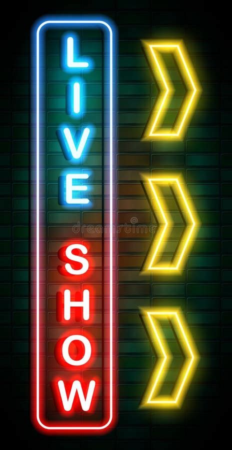 Live Show Neon Sign On Brick Wall Stock Vector Illustration Of Club Frame 102406771