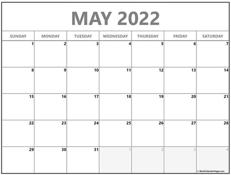 May 2022 Calendar Free Printable Calendar