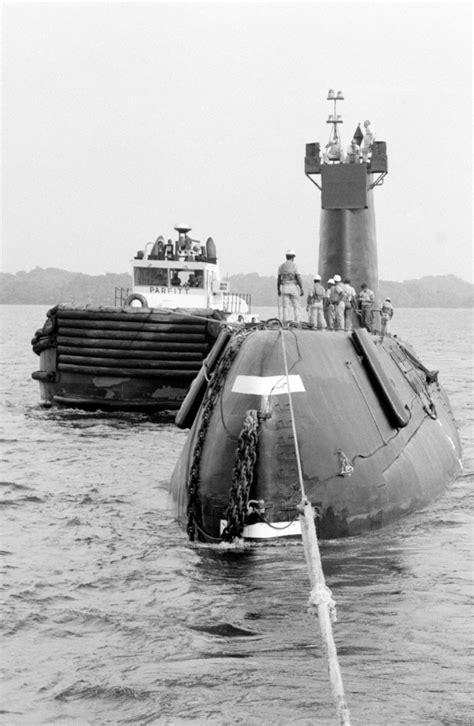 a port bow view of the nuclear powered attack submarine ex uss nautilus ssn 571 being towed