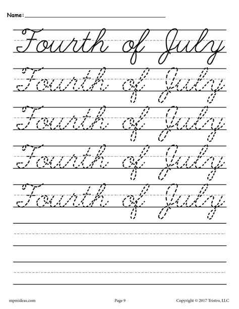 The first image can be used for crayon or finger tracing just to get the idea of these 26 pdf printable cursive worksheets show the alphabet in cursive with upper and lower case practice for each individual letter of the alphabet. 10 FREE Cursive Handwriting Worksheets - Seasons and Holidays! - SupplyMe