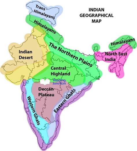 Physical Map Of India With Landforms